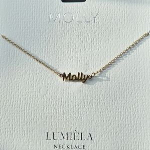 🌸 MOLLY Script Name Chain Goldtone Necklace 🌸